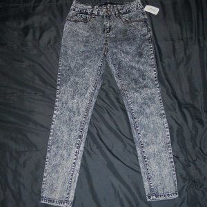 Acid Wash Blue Skinny Jeans